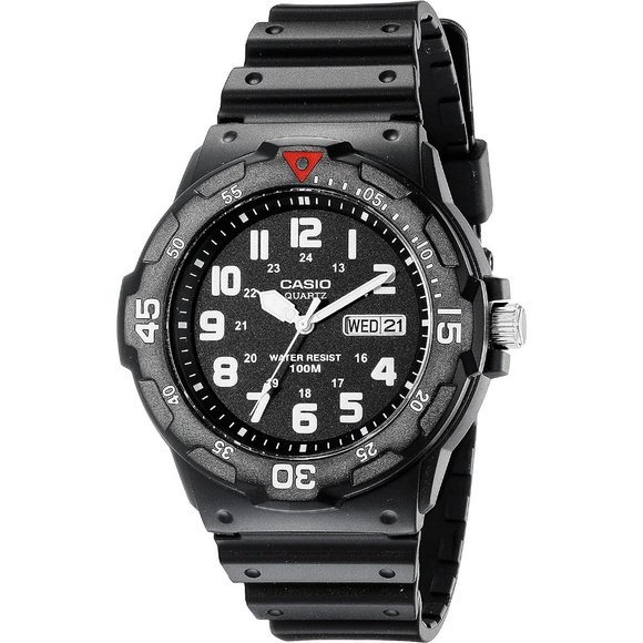 Casio EAW-MRW-200H-1BV Men's MRW200H-1BV Black Resin Dive Watch - Picture 1 of 4